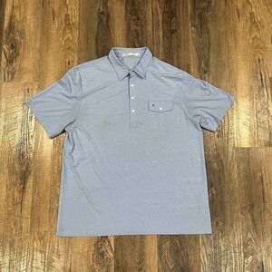 Criquet Pocket Polo Shirt Mens XXL Blue Polyester pima cotton Short Sleeve